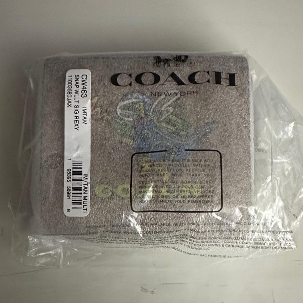 Coach Rexy Snap Wallet. NWT